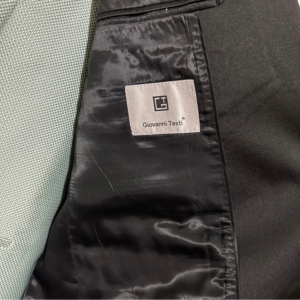 Mint 1 Button Slim-Fit Tuxedo with Jacket, Vest, Pants, Bowtie by Giovanni Testi